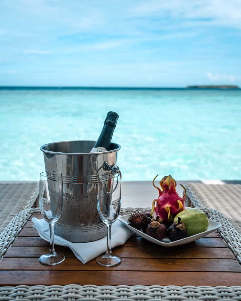 Mövenpick Resort Kuredhivaru Maldives Welcome Champagne and Fruits