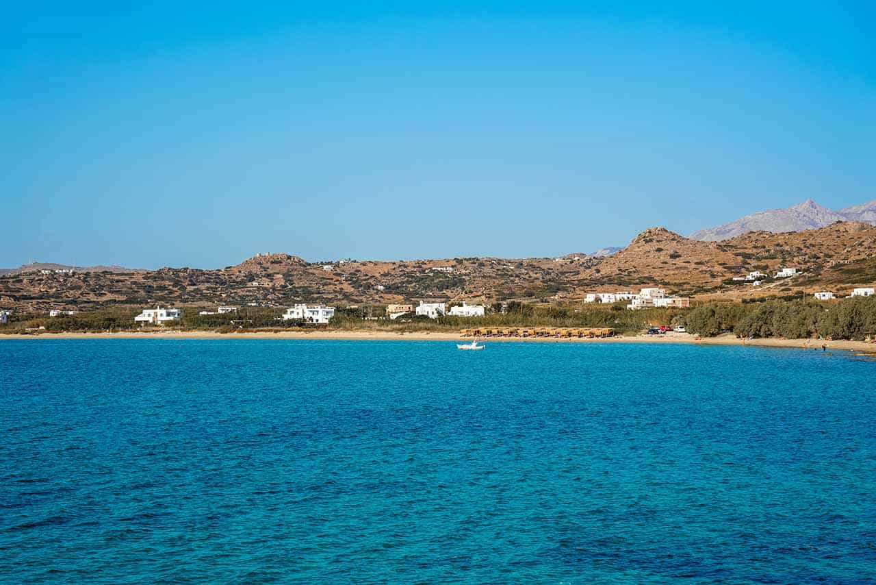 Coastline of Plaka Beach in Naxos